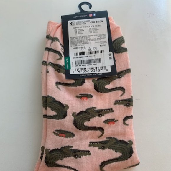 HotSox Alligator Crocodile Pink Socks NEW - Picture 2 of 2
